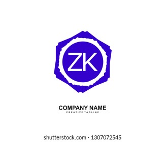 ZK initial logo template vector