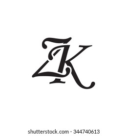 Zk Initial Monogram Logo Stock Vector (Royalty Free) 344740613 ...