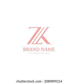 ZK initial monogram logo icon template