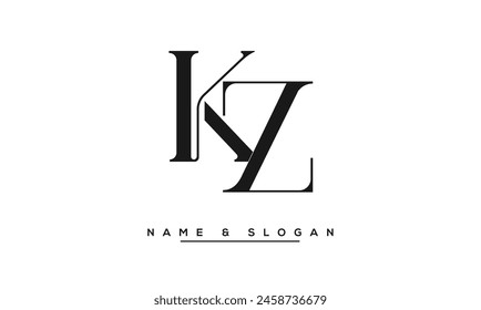 ZK, KZ Abstract Letters Logo Monogram