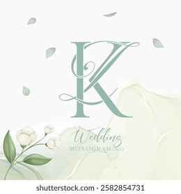 ZK KZ Wedding Initial Monogram Logo