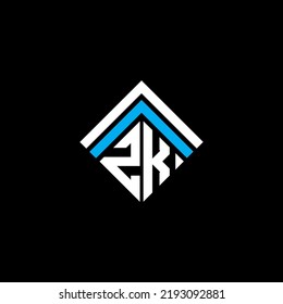 Diseño creativo del logotipo de la letra ZK con gráfico vectorial, logotipo ZK simple y moderno.