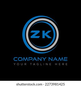 ZK Brief Logo kreatives Design. ZK einzigartiges Design.
