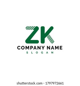 Diseño del logotipo de la carta ZK. Ilustración de vectores con logotipo de letra ZK - Vector