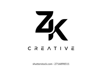 ZK Letter Monogram Logo for Modern Creative Brand Identity