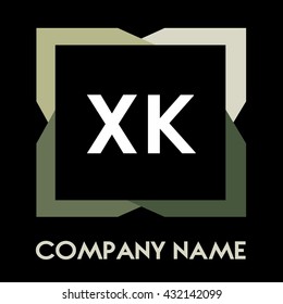 ZK letters business logo creative  icon design template elements in abstract background logo, design identity in square with four colors, modern alphabet letters