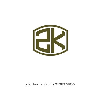 ZK logo design vector template