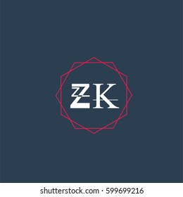 zk logo letter initial, Abstract Polygonal Background Logo, design for Corporate Business Identity,flat icon, Alphabet letter