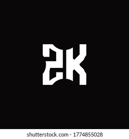 ZK Logo monogram with pieces cut elements design template