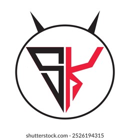 ZK monogram logo with backdrop design template.