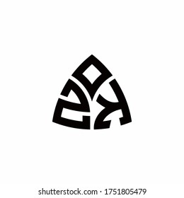 ZK Monogramm-Logo mit moderner Design-Vorlage im Dreieck einzeln auf weißem Hintergrund