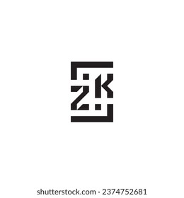 ZK square concept retro logo in high quality professional design that will print well across any print media