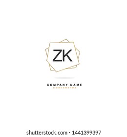ZK Z K Initial logo Beauty template vector