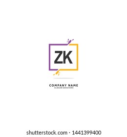 ZK Z K Initial logo Beauty template vector