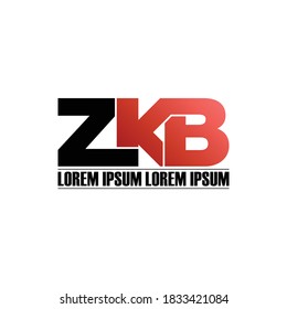 ZKB letter monogram logo design vector