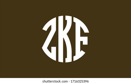 ZKF Circle Emblem Abstract Monogram Letter Mark Vector Logo Template