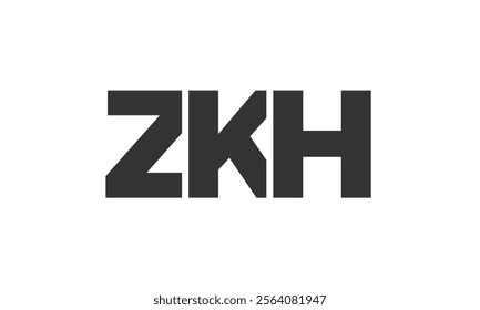 ZKH logo design template with strong and modern bold text. Initial based vector logotype featuring simple and minimal typography. Trendy company identity ideal for businesses brand presence.