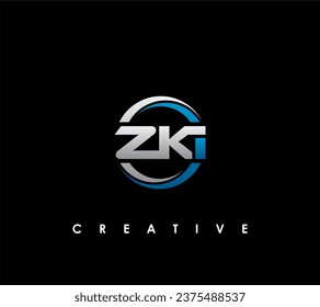 Letra ZKI Ilustración de la plantilla de diseño del logotipo inicial