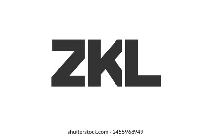 ZKL logo design template with strong and modern bold text. Initial based vector logotype featuring simple and minimal typography. Trendy company identity ideal for businesses brand presence.