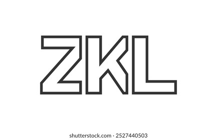 Modelo de design de logotipo ZKL com texto em negrito forte e moderno. Logotipo vetorial inicial com tipografia simples e mínima. Identidade de empresa moderna ideal para a presença de marca de empresas.
