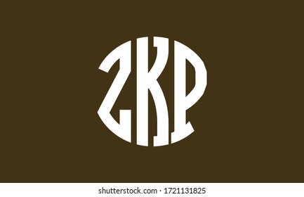 ZKP Circle Emblem Abstract Monogram Letter Mark Vector Logo Template