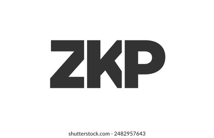 ZKP logo design template with strong and modern bold text. Initial based vector logotype featuring simple and minimal typography. Trendy company identity ideal for businesses brand presence.