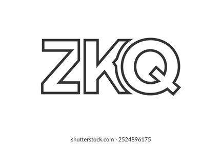 Modelo de design de logotipo ZKQ com texto em negrito forte e moderno. Logotipo vetorial inicial com tipografia simples e mínima. Identidade de empresa moderna ideal para a presença de marca de empresas.