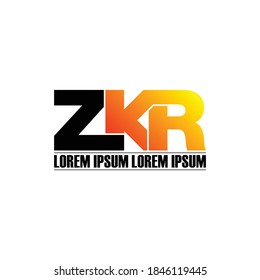 ZKR letter monogram logo design vector