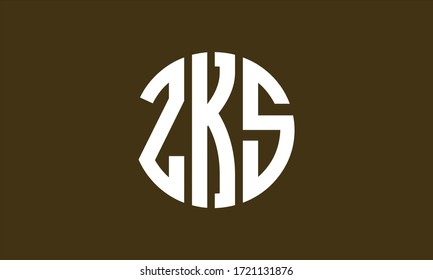 ZKS Circle Emblem Abstract Monogram Letter Mark Vector Logo Template