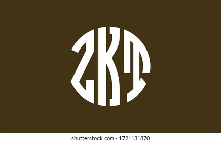 ZKT Circle Emblem Abstract Monogram Letter Mark Vector Logo Template