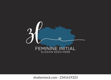 ZL beauty monogram and elegant logo design handwriting logo of initial signature, wedding, fashion, floral and botanical with creative template.