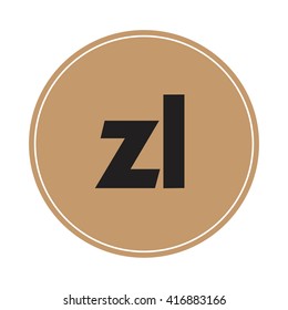 ZL brown letters ,abstract background logo, design identity in circle, alphabet letter