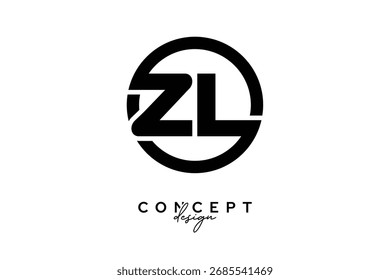 ZL Criativo Círculo Monograma Design de logotipo - Conceito de marca moderna