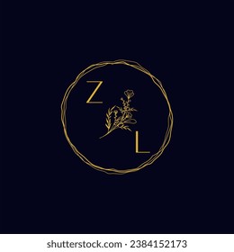 ZL elegant wedding initial logo in high quality professional design that will print well across any print media