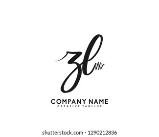 ZL Initial Handwriting Logo Template Vector