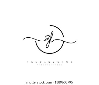 ZL initial handwriting logo template vector