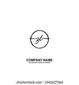 ZL Initial handwriting logo template vector