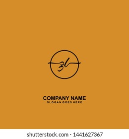 ZL Initial handwriting logo template vector