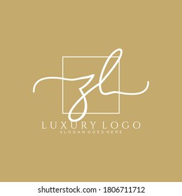 ZL Initial handwriting logo template vector
