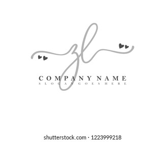 ZL Initial handwriting logo vector
