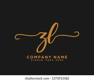 ZL Initial Handwriting Logo Vector