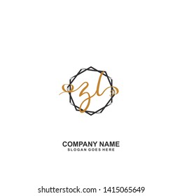 ZL Initial handwriting logo vector
