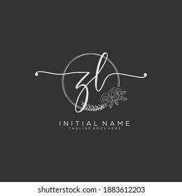 ZL Initial handwriting logo vector