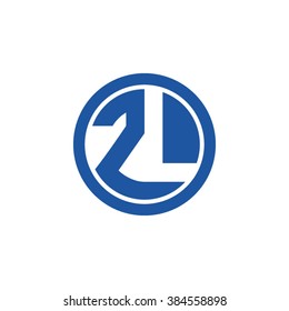 ZL initial letters circle business logo blue