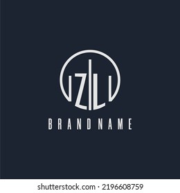 ZL initial monogram logo with circle style dsign