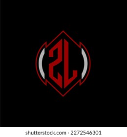 ZL initial monogram logo for gaming with Gemoteric line shape style design on isolated background