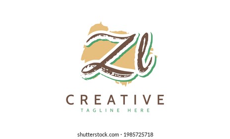 ZL Initials, handwriting logo vector