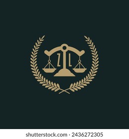 ZL initials for law firm logo icon design vector image