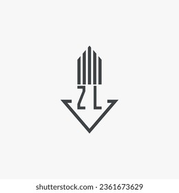 ZL initials Real Estate Logo stock illustration. Logo vector