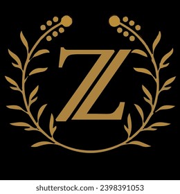 ZL  letter branding logo design with a leaf...
